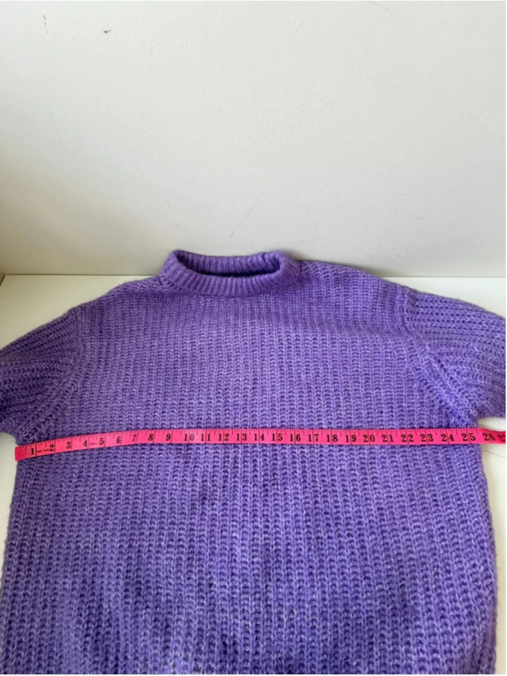 Zara Cozy Wool Blend Purple Lavender Crewneck Sweater Size M - Picture 9 of 10